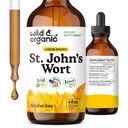 Wild & Organic St Johns Tinctură Wort - suport de stare de spirit - calmant St John's Wort Supplement - Hypericum Perforatum Herbal Liquid drops - Vegan, Sugar & Alcool Free - 4 fl oz