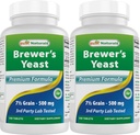 Cele mai bune naturale, Brewers Yeast, 7-1/2 cereale cu vitamina B1, vitamina B2, 1000 mg 240 comprimate (240 Count (Pachet de 2))