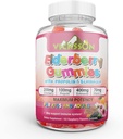 Negru Sambucus Elderberry Gumries cu Propolis & Echinacea + vitamina C Flavonoids antioxidant Sistem imunitar Booster pentru Kid & Adult Vegan Friendly  100 Număr