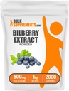 BulkSupplements.com Pulbere de extract de bilberry - Supliment de extract de afine, Supliment vegetal - Vegan & Glulten gratuit, 500 mg per Serving, 1kg (2,2 lbs) (Pachet de 1)
