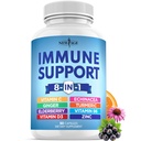 NOUA VÂRSTA 8 din 1 Suplimentul de suport imun cu Echinacea, Vitamina C şi Zinc 50mg, Vitamina D 5000 UI, Curcumin Turmeric & Ginger, B6, Count de Elderberry 60 (Pachet de 1)