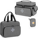 CURMIO geantă de depozitare medicament gol, Lockable Pill flacon Organizator cu pungi cu fermoar portabil pentru truse de prim ajutor, cutie de medicamente pentru acasă și de călătorie