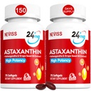 Astaxanthin Suplimente 24mg, 5 luni de aprovizionare - Coconut MCT Ulei, Microalgae proaspete Sursa w/Grape Seed Oil, Ashwagandha - Antioxidanti pentru piele sanatoasa, ochi, imbatranire - non-GMO & Gluten Free, 150 Softgels
