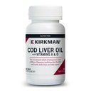 Kirkman - Cod Ulei de ficat cu vitamina A & D - 300 Softgels - Acid gras esential - Sprijina sanatatea fundationala - Hipoallergenic
