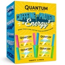 Piata Energetica Quantum - Energy Bar cu Cafeina & 10g Proteina, Sanatos Snack On the Go - Vegan, Gluten-Free, Soy & Dairy-Free - Varietate 4-Pack