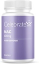Celebraţi vitamina NAC (N-Acetyl Cysteine) Supliment, 600 mg per capsulă, Gluten Free, Non-GMO, 90 capsule