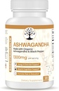 Ashwagandha cu Pepper negru pentru absorbție îmbunătățită - certificate organice, non-GMO, gluten-Free - susține mood și energie, susține odihnă și relaxare - 120 capsule Vegan