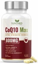 CoQ10 supliment puternic antioxidant - Formula extra puternic 800mg, 60 capsule, 1-luna alimentare cu Coenzima Q10 vitamine și suplimente