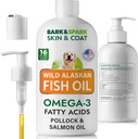 BARK&SPARK Ulei de pește pentru câini - Suport natural Omega-3-Skin & Coat - Supliment alimentar lichid pentru animale de companie-EPA+DHA Acid gras pentru funcţie comună, Imune & Heart Health 16 (fl oz) - Sardine & Krill
