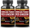 Panax Red capsule 2 Pack, Panax Ginseng Suplimente, 2 Pachet valoare 3140 mg (Ginsenozid 5%)