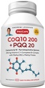 ANDREW LESSMAN Coenzime Q-10 200 Plus PQQ 20mg - 120 Capsule - Mentine nivele de CoQ10, Optimum Cellular Energy, Sustine producerea de energie, inima, creier, ficat, rinichi, Pancreas. Fără aditivi