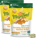 Megafood Baby & Me Prenatal Morning Relief, Ginger Chews, cu vitamina B6, Made without 9 Food Allergens, Honey Lemon Ginger Flavor, 30 Chews (Pachet de 2)