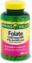 Spring Valley Folate Supliment alimentar, 1,333 mcg, 400 Conte