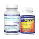 Lipozene pierdere în greutate Combo de o Mega flacon 120 Conte și o sticlă de MetaboUP supliment termogenic 60 Număr în total - stimularea metabolismului, creșterea energiei și controlul apetitului