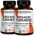 Pomona Wellness Organic Turmeric Supliment 2100 mg, USDA Organic, non-GMO, Vegan, Curcumina Turmeric cu Pepper negru pentru Absorbție, pentru suport comun și imunitate, 240 comprimate (2 ambalaj)