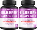Capsule de bilberry cu fructe de pădure, semințe de struguri, morcov, elderberry și mai mult - 120 capsule forr 4 luni de aprovizionare (pachet de 2)