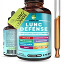 8 in 1 Lung Defense Herbal Extract, Blend (Mullein-Marshmallow-OSHA-Wild Cherry-Elderberry-Yerba Santa-Olive Leaf-ACV) Lung Cleanse, Respirator & Immune System Support. Supliment lichid 2 OZ