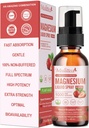 Spray lichid cu glicinat de magneziu cu citrat, oxid și malat, magneziu cu vitamina întreaga, L-Theanină, D3K2, B6 pentru inimă, cramps picior, Mușchi și energie- zahăr fără aromă de căpșuni, 2 Fl Oz