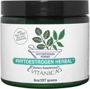 Vitanica Phytoestrogen Herbal Non-GMO PMS, Menopause Supliment de ajutorare pentru femei, Hormon echilibru, Transpirații de noapte și Flash fierbinte Relief, Soy Isoflavones, Vegan, pulbere 8 Oz (Phytoestrogen Herbal Pro Logo)