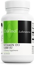 DAVINCI Labs Vitamina D3 5000 UI - Supliment alimentar pentru a sprijini sănătos dinți și oase, funcția cardiovasculară și sănătatea imună* - cu 5000 UI per Serving - Gluten-free - 120 capsule