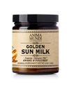 Anima Mundi Apothecariar Golden Sun Milk - Praf pe bază de plante de relaxare cu condimente organice Turmeric, Ashwagandha, Reishi & Vanilie - Pulbere de băutură neîndulcită - Promovează senzația de calm (5oz / 142g)