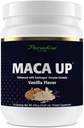 Paradise Herbs Maca Up Vanilla Vegan Proteine Powder, Pea Organic & Brown Rice, Maca Root, Aminogen Digestive Enzyme Blend, Nutrim Oat Bran Fiber, 15 Serviri, 450 g