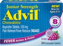 Advil Junior Chewable Ibuprofen comprimate, struguri 100 mg, 24 comprimate Fiecare (Pachet de 6)