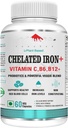 Pentru totdeauna Acid folic de fier Chelated cu VIT.C, cu probiotice, VIT. B6, VIT.B9, VIT. B12- Veg comprimate, 60