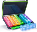 Weekly Pill Organizator, 7 zile Pilula cutie (4-Times-A-Day) Portabil pentru călătorie cu umiditate-Proof Design Pilula caz la pastile/Vitamin/Pish ulei/Supplements