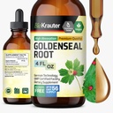 BIO KRAUTER Goldenseal Tincture - Vegan Lung Cleanse & Detox - Golden Seal Herb Supplement - Alcool & Sugar Free Drops - 4 Fl.Oz.