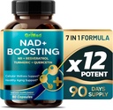Grimed NAD + Boosting 16,550mg- x12 Putere cu NR + Resveratrol Turmeric + Quercetin - Energie celulară, Reparație celulară, Îmbătrânire sănătoasă - Statele Unite ale Americii Made & Tested (90 Conte (Pachet de 1))