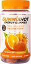 GummiShot Energy Gummies, 2475 mg de plante-based Cafeina Chews pe sticla, Long Listing Energy Boosters, Valencia Orange (33ct)