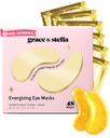 Premiul Grace & Stella Câștigarea sub masca ochi - Essentials de călătorie - Cadouri de ziua de naștere pentru femei - Petice ochi de gel pentru cercuri întunecate, ochi pufos, riduri, saci de ochi minori - Vegan Self Care (48 perechi, aur)