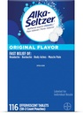 Alka-Seltzer Efervescent Tablets Original Flavor, Fast Multi-Symptom Relief from Headache and Body Ache, Dissolvable Effervescent Fizzy Tablets, Pack Dispenser Pack, 116 Ct