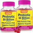 Ei bine, da (2 Pack 50 miliarde Probiotice + Prebiotice pentru bărbaţi şi femei Gume - Suport digestiv, Sanatate gutoasa, Suport imunitar Gummy - Probiotice pentru sanatate digestiva cu 12 tulpini - 60 gume