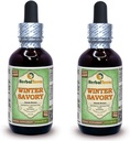 Winter Savory (Satureja Montana) Glycerite, Frunze organice uscate Extract lichid de alcool-FREE (Numele brand: HerbalTerra, Proudly made in USA) 2x2 fl.oz (2x60 ml)