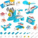 WhalesBot A1 Coding Toy for Kids, Building Block Robot, Fun STEM Jucarie cu controler magnetic și blocuri de senzori, codare fără ecran cu 3 ghiduri pentru copii 3-6