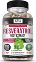 Kaya Naturals - Capsule Resveratrol - Supliment anti imbatranire - Antioxidanti cu suport cerebral - Beneficii maxime - 180 Capsule vegetale