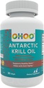 OHOO Antarctic ulei Krill 500mg Omega-3 Supliment EPA & DHA, Phopholicide, Antioxidant Astaxantină, Suporturi inima sanatoasa si anti-Aging Supliment cu nici un gust de pește, 30 Softgels
