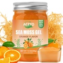 ACEYO (12 OZ) Sea Moss Gel Organic Raw Vegan Orange aromat irlandez Seamoss 102 Vitamine și minerale sălbatice recoltat non-GMO de apărare imună Booster tiroida suport digestiv