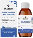 Bee and You Propolis Nighttime Syrup cu Probiotic, Vitamina C, și Elderberry - Formula blând pentru adulți și copii, 5 Fl Oz