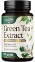 Capsule de extract de ceai verde 1000mg cu 45% EGCG & 98% Polifenoli pentru suport cardiac cu antioxidanti - 3X Absorbție Pastile de ceai verde Supliment pentru energie naturală, Cafeina blând - 60 capsule