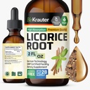 BIO KRAUTER Licorice Root Tincture - extract de rădăcină de lemn dulce pentru suport digestiv - alcool și zahăr gratuit - picături Vegan 2 Fl.Oz.