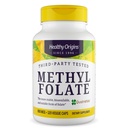 Origini sănătoase Folate de metil 800 mcg (Quatrefolic, Non-GMO, Folat Biodisponibil, Gluten gratuit, Neurotransmițător de suport), 120 Veggie Caps