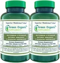 Green Organic Suplements Butterbur, Feverfearthout, Analgesic, Painkiller, & Headage Suppressor, 90 VCaps, High Absorbable, Non-GMO, Gluten-Free (Pachet de 2)