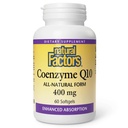 Factori naturali Coenzima Q10 - Suplimentul de suport antioxidant susține producția de energie celulară - O mai bună absorbție ajută funcția cardiacă sănătoasă - 400 mg, 60 Softgels (60 Servings)