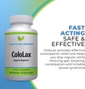 ColoLax Gentle Constipaţie Relief pentru adulţi - Stool Softener & Colon Cleanse with Psyllium Husk - Support for Regularity, Relief from Gas & Blooting, and Digestion Support - 60 Capsule