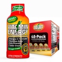 Vitamina Energie Focus+ Extra Putere Energie Shot Mango 48 Pack, 260mg Natural Cafeina, B-Vitamina, CoQ10, Amino Acidi, Focus, Productivitate & Clarity, Zero Zahăr, Gluten-Free, 1.93 fl oz