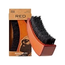 RED by Kiss Beard Brush with 100% Natural Boar Bristles for Men, Premium Wooden Brush, Beards Mustaches Grooming Shaving Comb, Tame and Somen Facial Hair (MOON SHAPE)