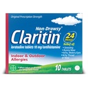 Claritin 24 HR Medicină non- Drowsy Alergie, Loratadine antihistaminice comprimate, 10 Ct